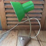 Lampe bureau chevet métal vert doré bois patiné dp 0823304