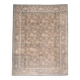 1970s Vintage Persian Handmade Wool Cotton Light Brown Area Rug 290x372