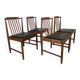 4 Scandinavian teak chairs with bars, 60s