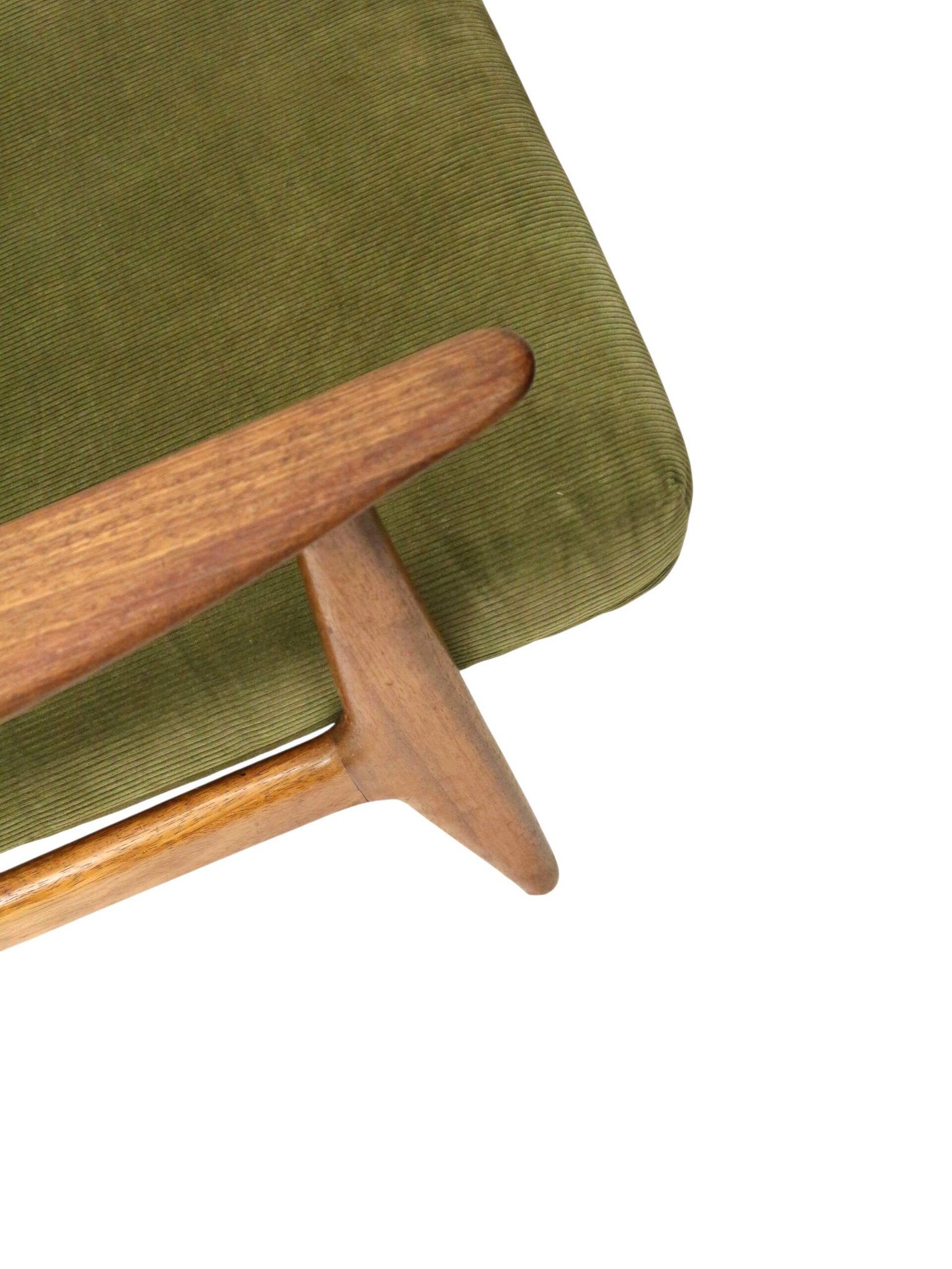 Vintage Scandinavian armchair with green corduroy upholstery from the 1970s