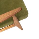 Vintage Scandinavian armchair with green corduroy upholstery from the 1970s