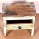 Burmese teak bedside table with original blue -green patina