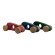 Trio de voitures de course vintage en bois