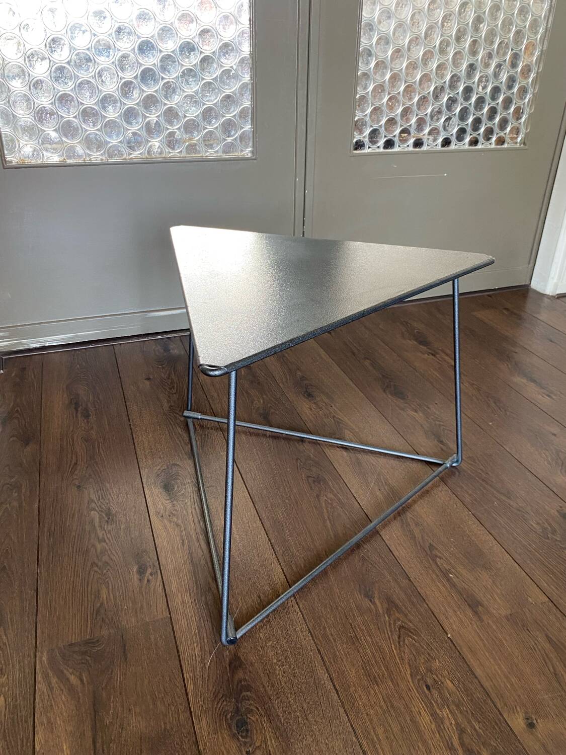 Vintage triangular Niels Gammelgaard Oti 1980s side, coffee table