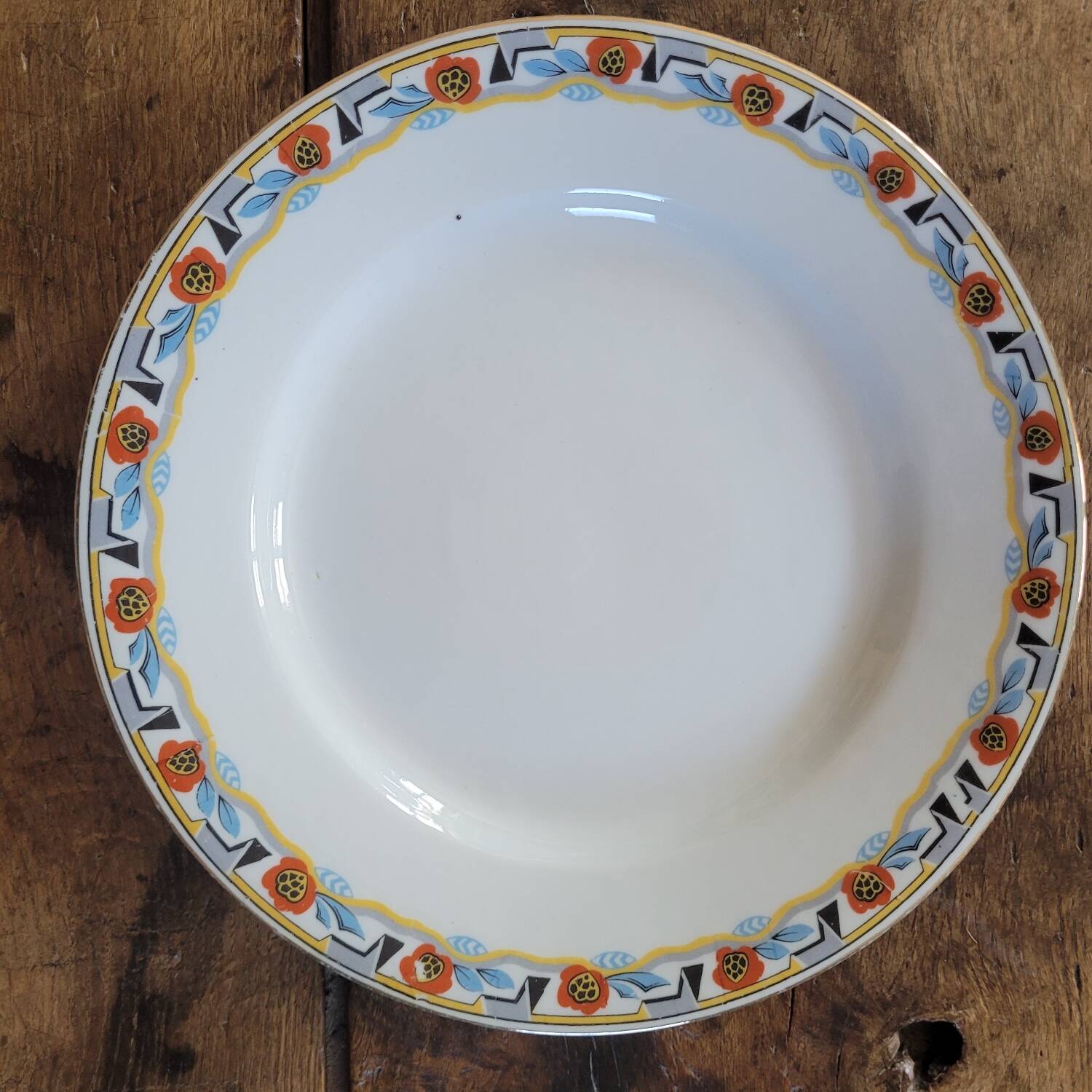 Round Art Deco plate MLV France 1930s