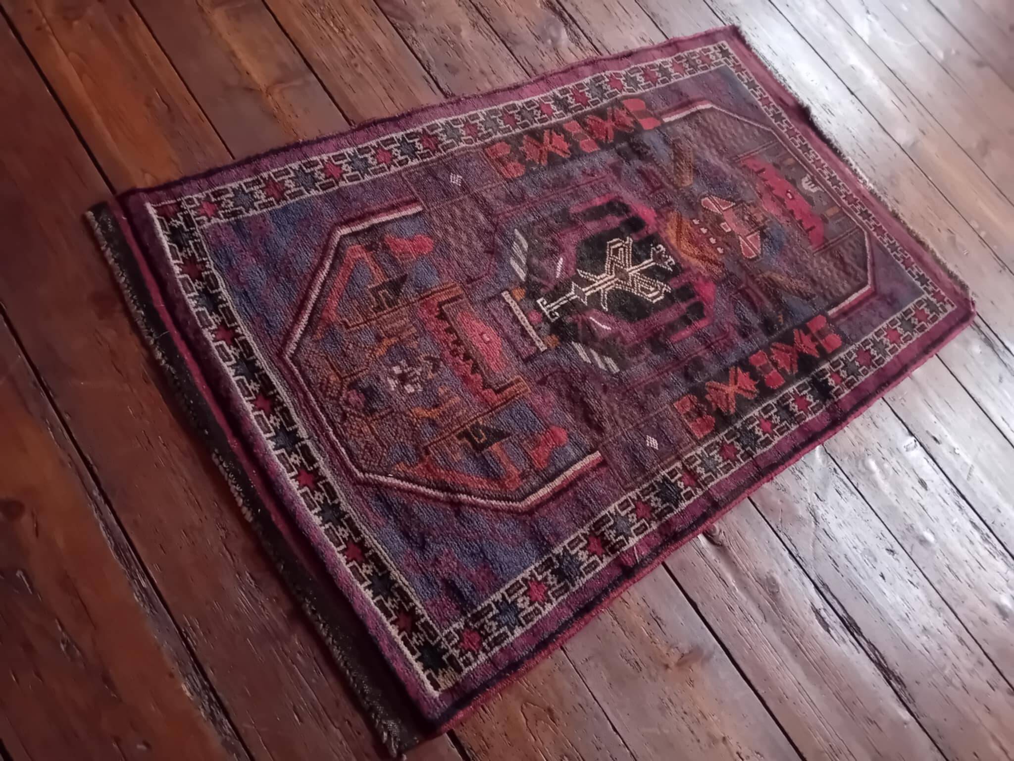 Tapis Beloutch Afghan fait main 138x83cm