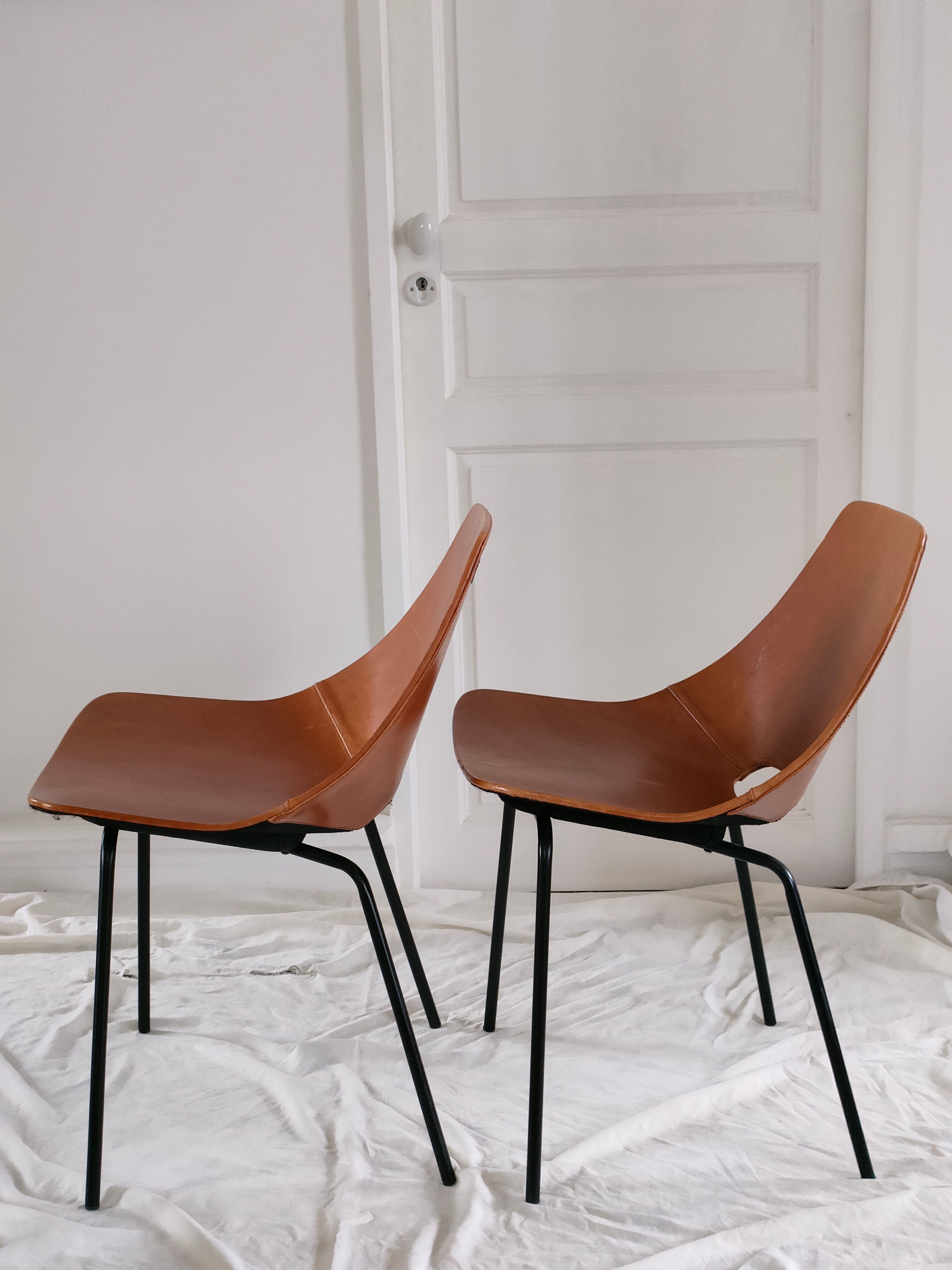 Pair of chairs Amsterdam by Pierre Guariche, recent "House of the World" reissue