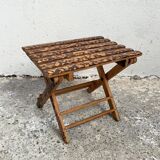 Small folding stool in exotic wood