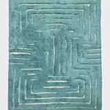 Moroccan Berber rug Beni Ouarain emerald blue 3x2.12m