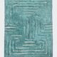 Tapis berbère marocain Beni Ouarain bleu émeraude 3x2,12m