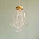 Vintage pendant light in transparent bubbled glass, 70s
