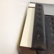 Vintage sofa bed bench with integrated lighting, Italian design Beka Tortuga, in skai, fiber