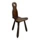 Mountain chair in solid wood, carved with a chisel, around 1960.