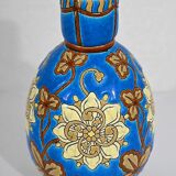 Vase decorated with flowers in enamels of longwy – early twentieth century