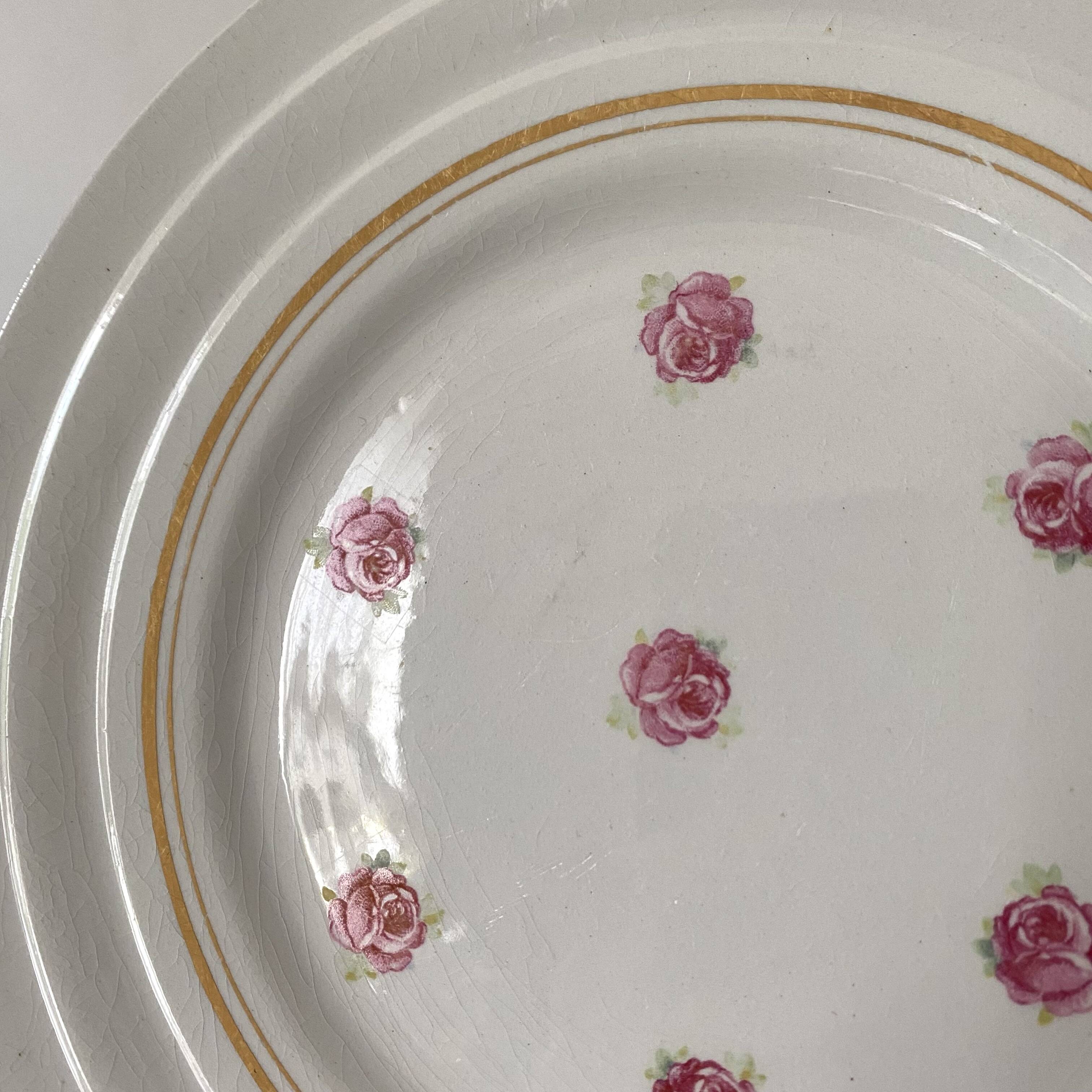 St Amand dessert plates, Roses