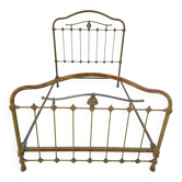 1900s green painted wrought iron bed