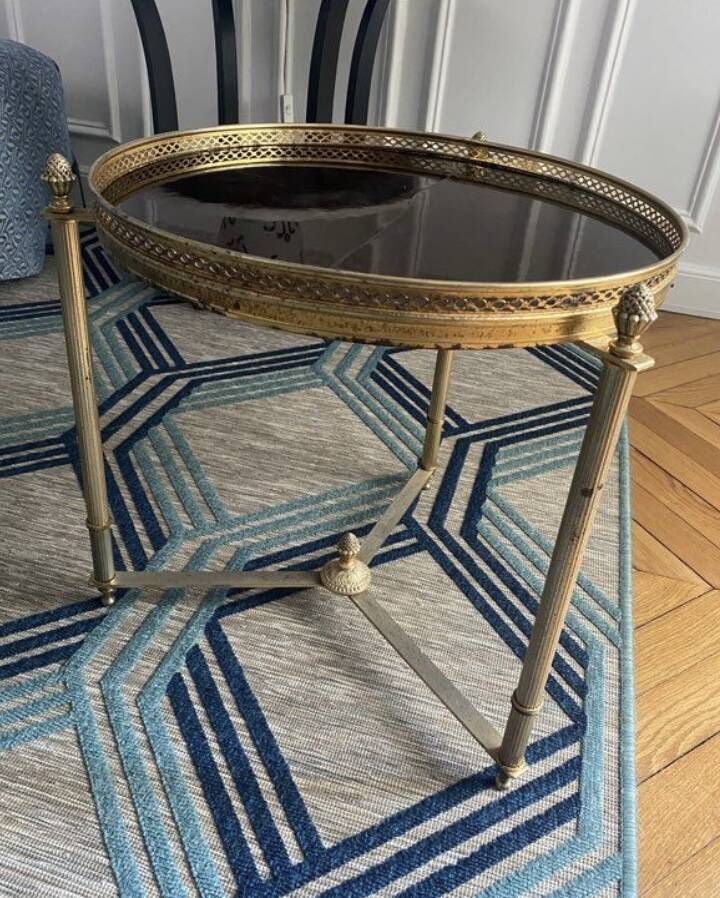 Small gold side table