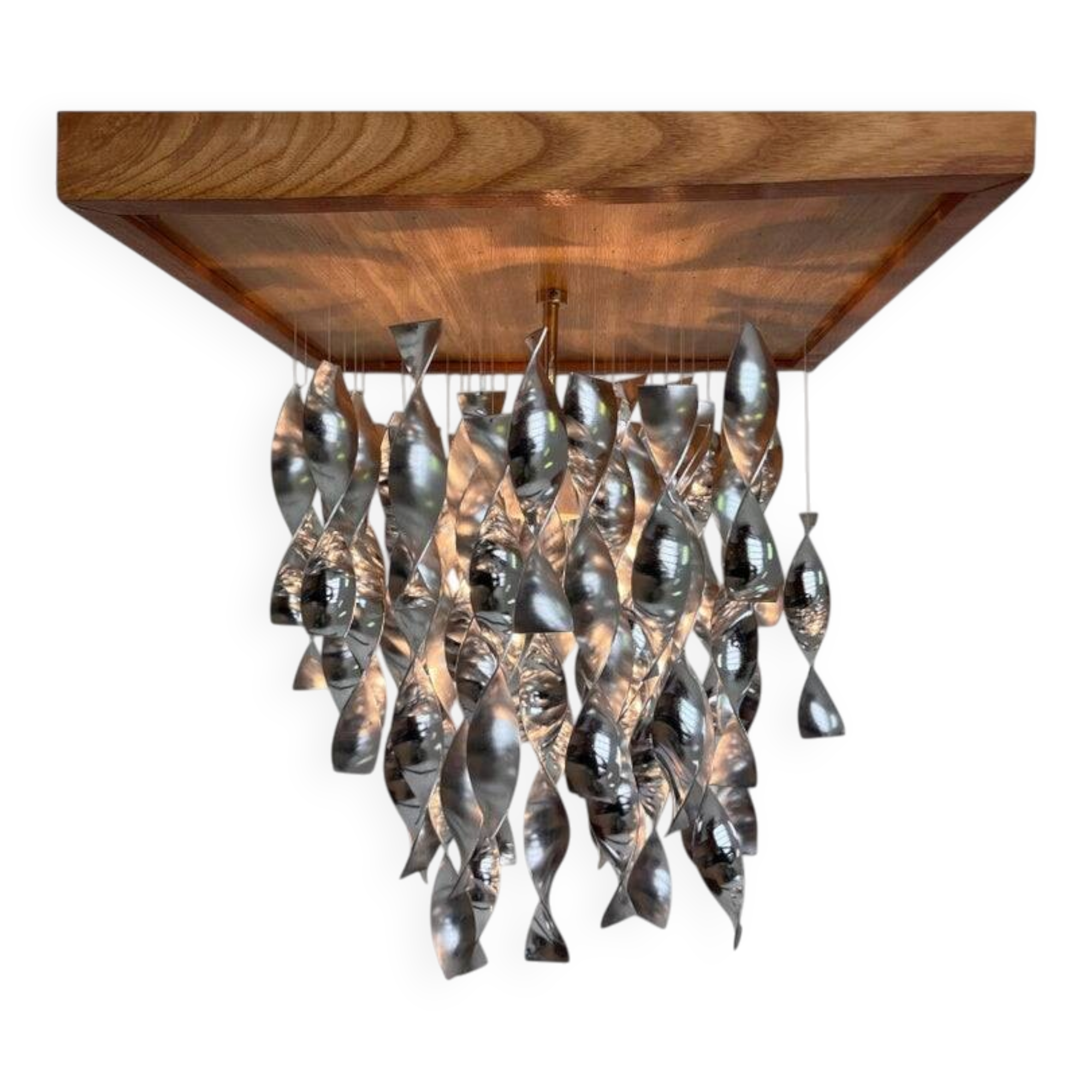 Lustre/plafonnier en aluminium de l'ère spatiale - Tchécoslovaquie/années 1960 - 3 pièces.