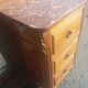 Art Deco dressing table in walnut and red Languedoc marble