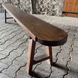 Pair of large solid oak farm benches