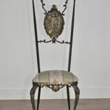 Hollywood regency chiavarine brass side chairs, 1930s, set of 2