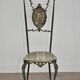 Hollywood regency chiavarine brass side chairs, 1930s, set of 2