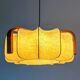 Mid-century cocoon pendant lamp, resin & pine wood, Italy, 1960s