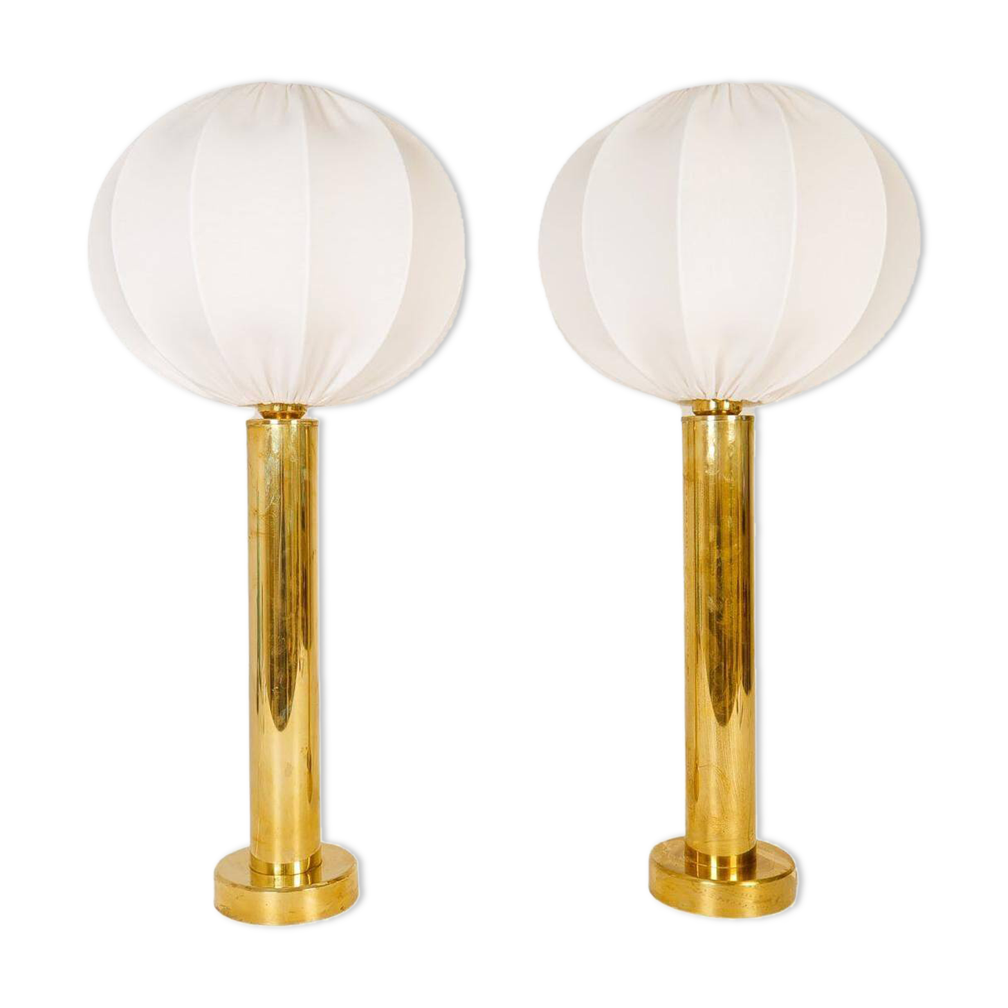 Pair of mid-century brass table lamps by Kosta Elarmatur, Sweden, 1960s.