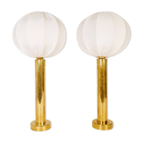 Pair of mid-century brass table lamps by Kosta Elarmatur, Sweden, 1960s.