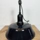 Industrial Black Enamel Factory Lamp with Porcelain Top, 1950s