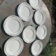 8 flat plates with blue flower pattern earthenware niderviller moselle france art deco