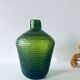 Green carved glass vase