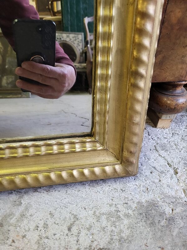 Rectangular old golden mirror