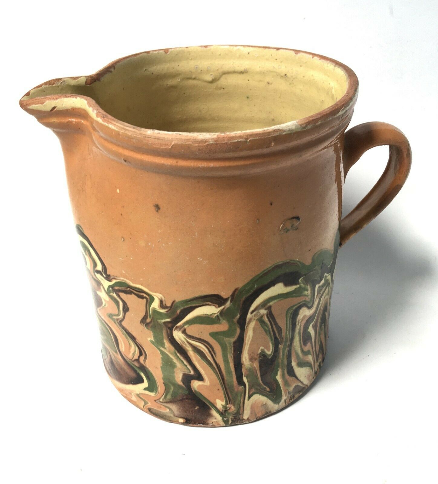Pot right Jaspe earth varnished pitcher Savoyard popular art