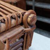 Vintage rattan and bamboo chest