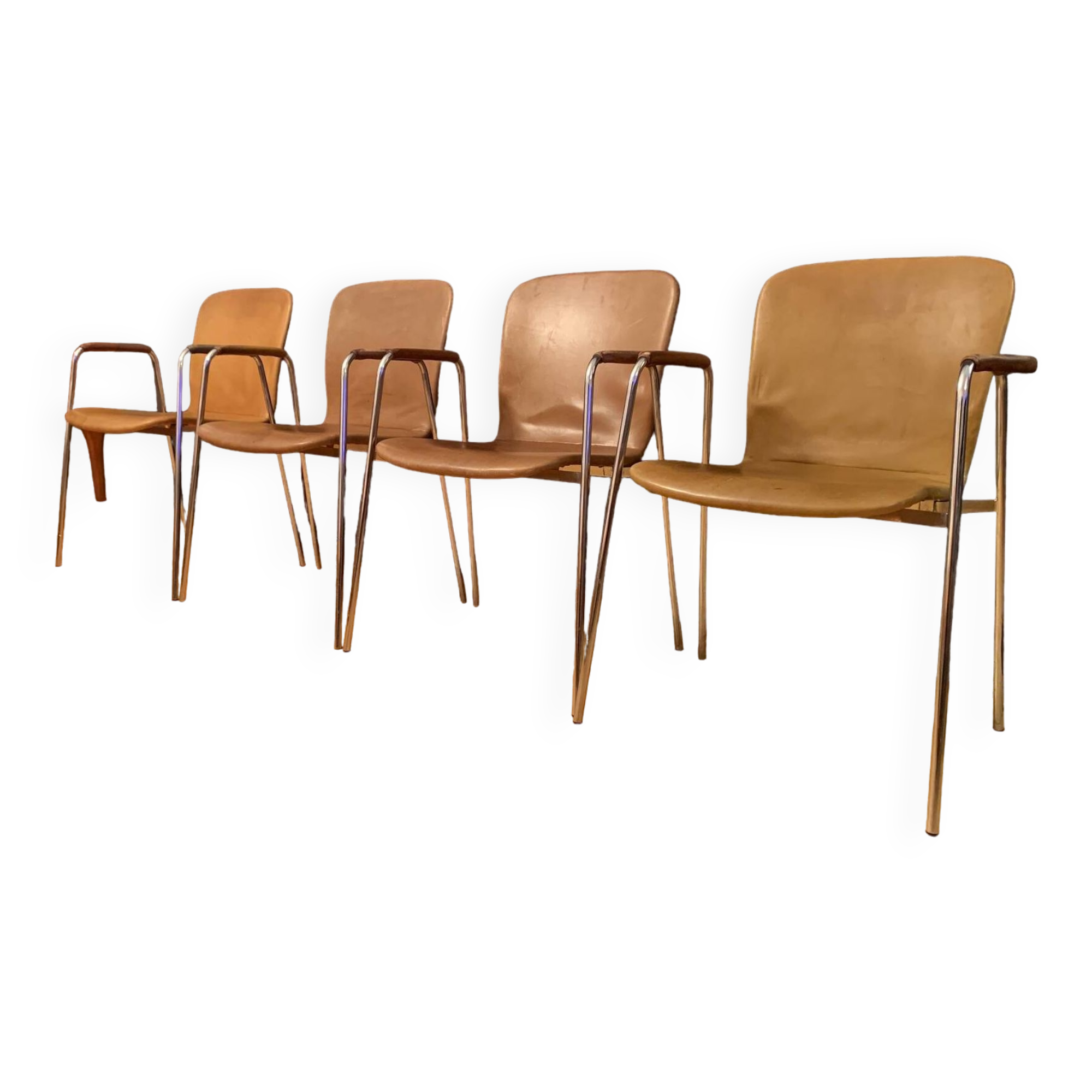 Ensemble de quatre chaises, Italie, années 1960