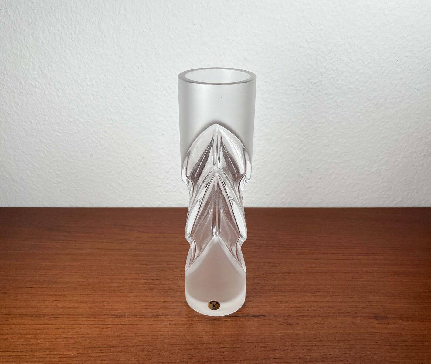 Vintage glass vase from the German Malachit series by Peill & Putzler, 1970s.
