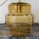 Vintage suspension lamp in electrified amber glass to nine
