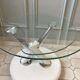 Vintage glass and chrome coffee table