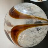 Two blown glass globes for lamp
