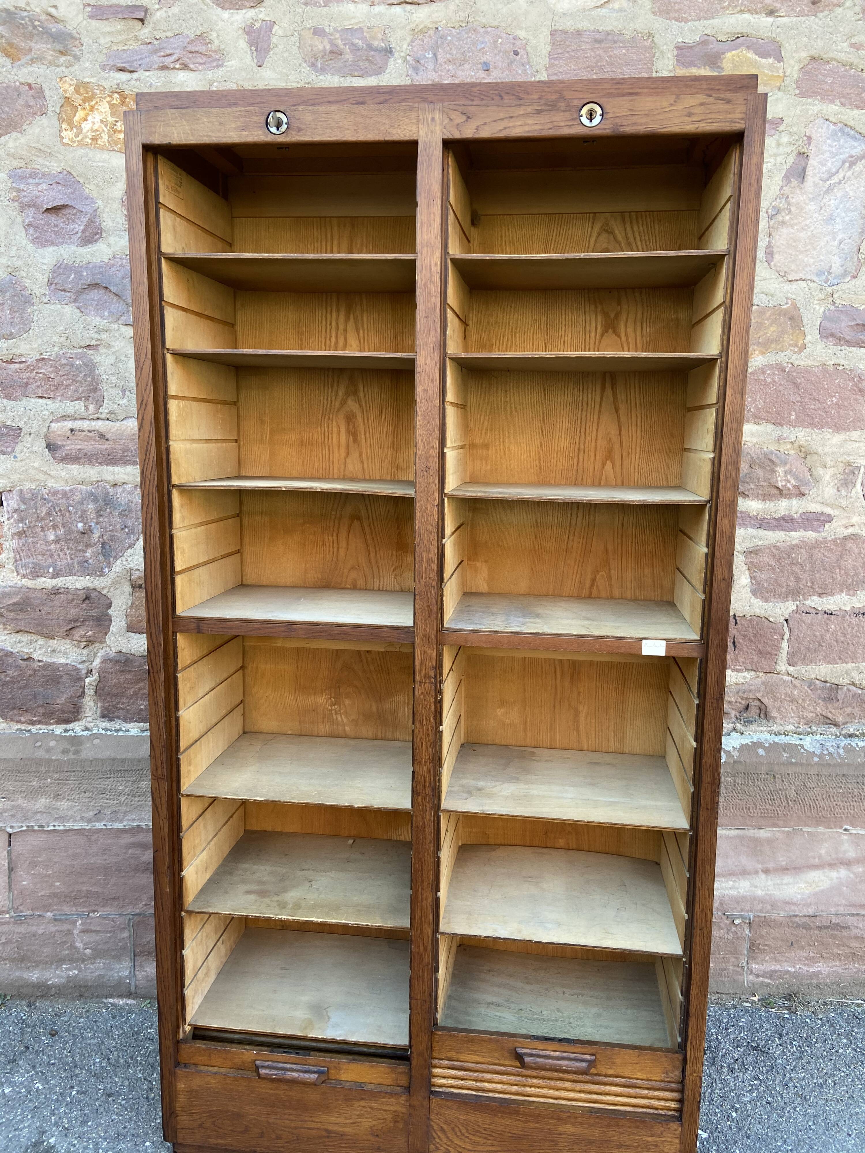 Furniture slided curtain slider in oak 1950