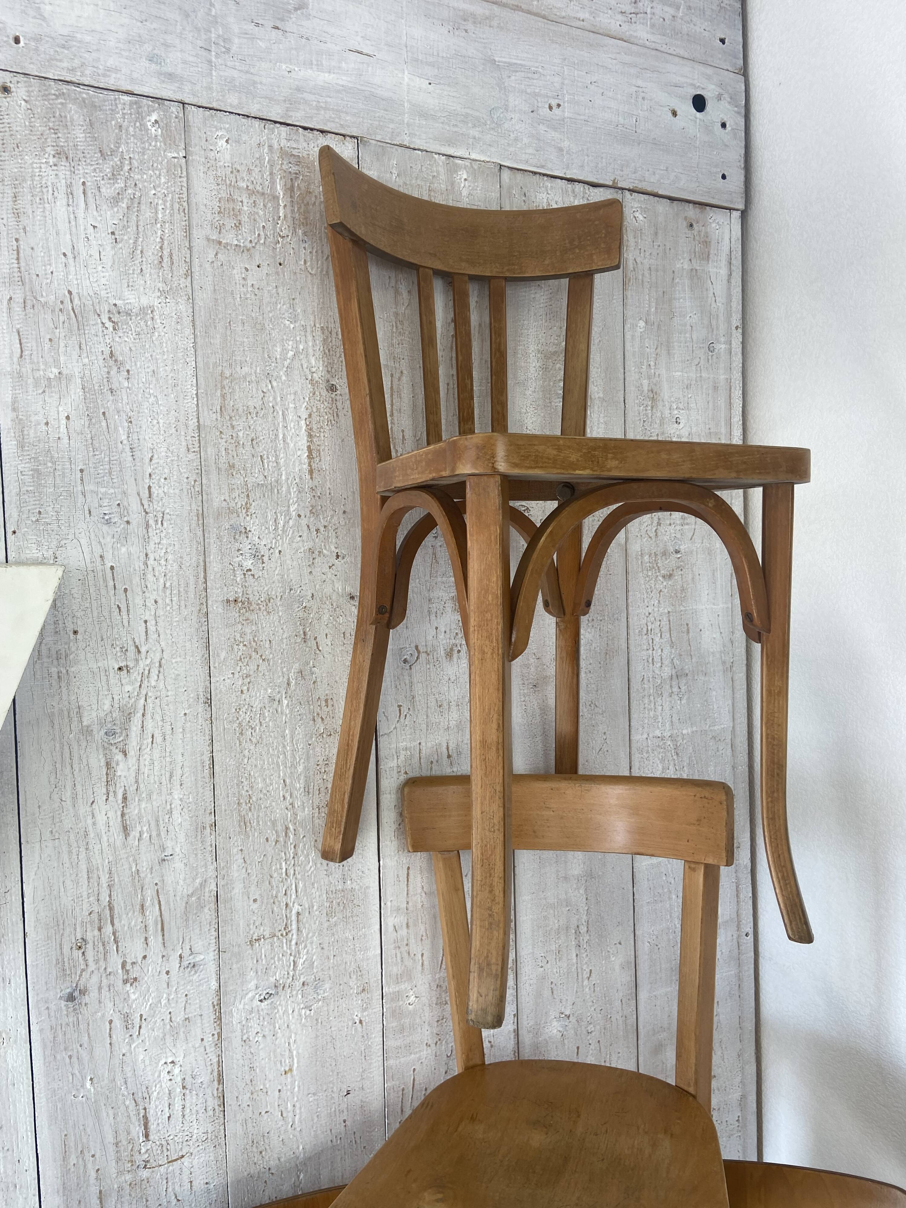 Mismatched Baumann bistro chairs