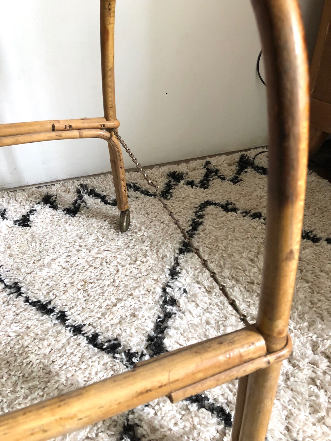Vintage rattan cradle