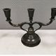 Three-armed candlesticks by Just Andersen, in Disco metal, Denmark, 1950s