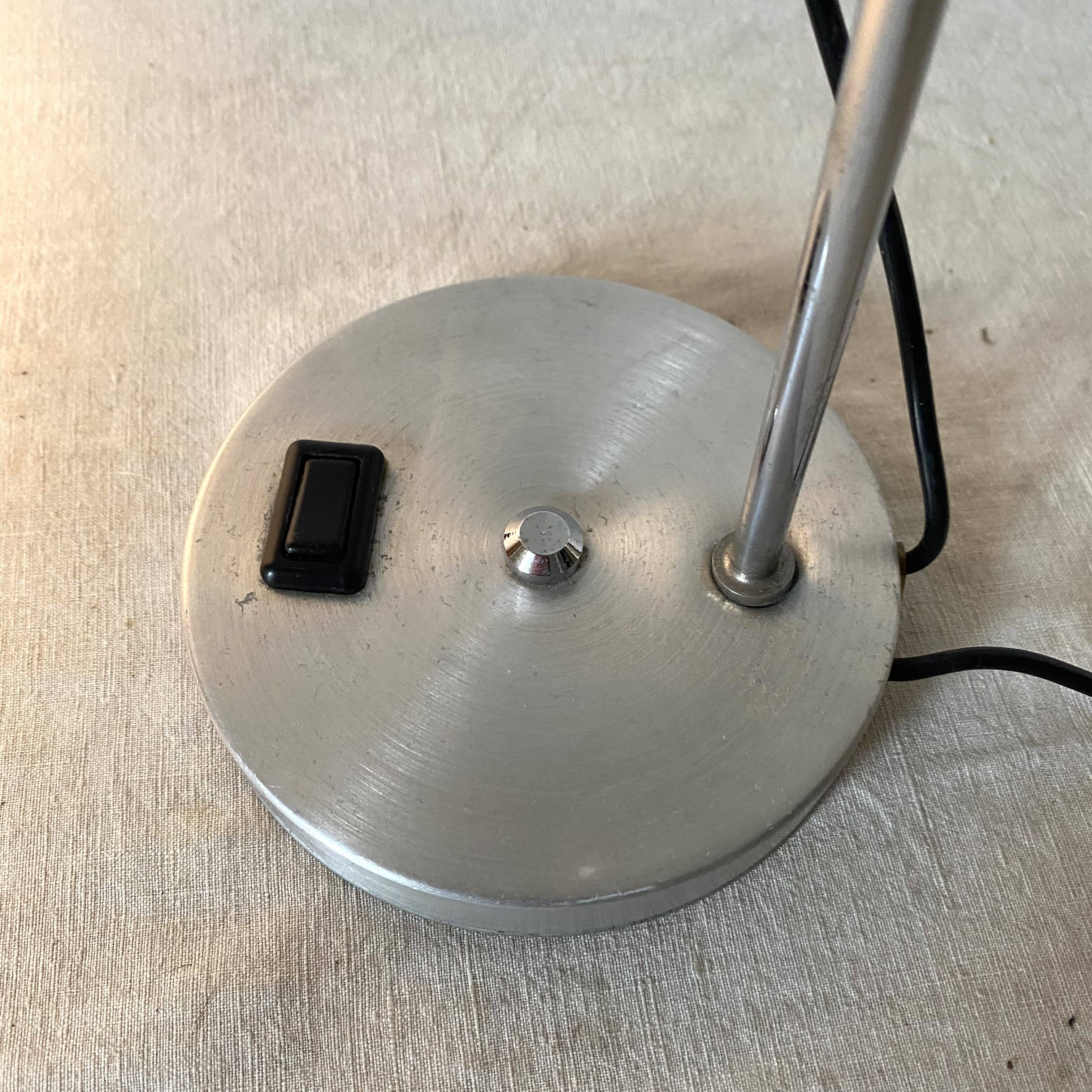 Eye ball lamp space age brushed metal 70s