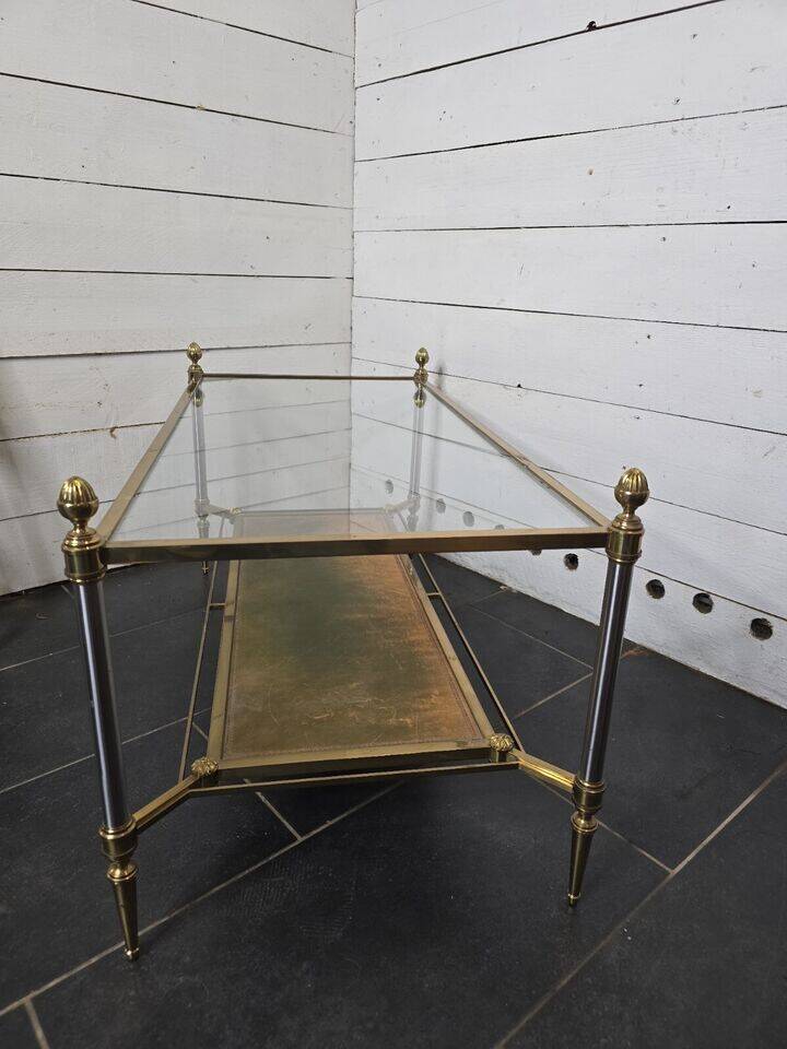 Brass living room table and glass top