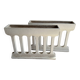 Pair of sculptural cast concrete planters in Off-White, mid-century brutalist style, long and rectangular.