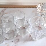 Carafe whisky service and 6 glasses