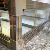 Glass and gold glass and metal coffee table 70