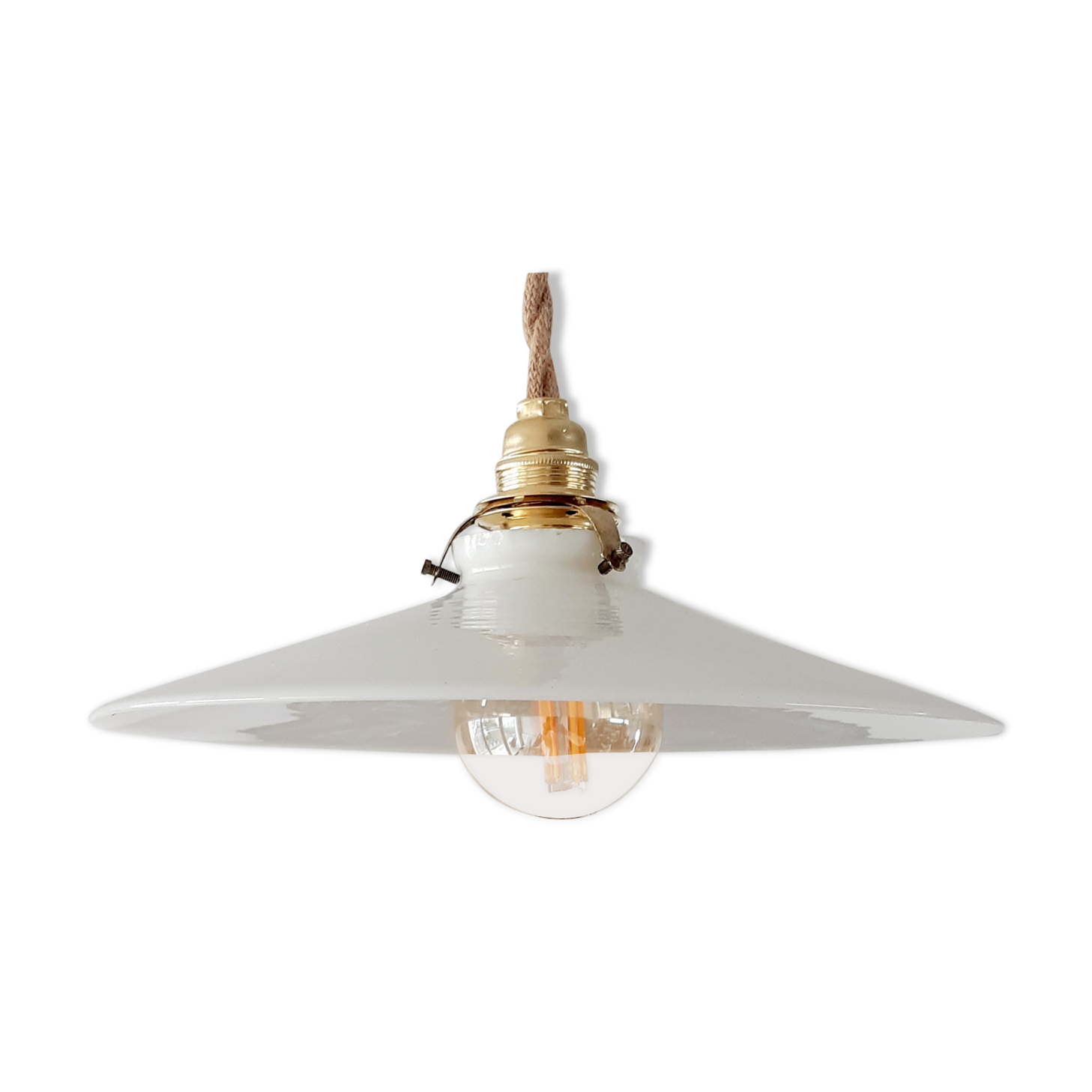 White opaline hanging lamp